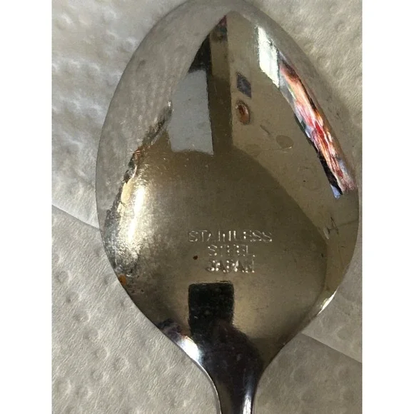 Stainless Steel Spoons W/Bamboo Design Set of 6 Japan Elegant Timeless Modern - Picture 5 of 11